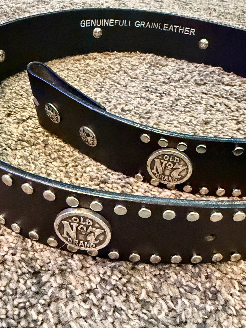 Black Studded Leather Belt